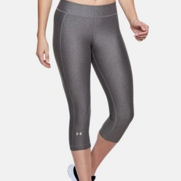 Under Armour Heat Gear Compression High Rise Capri Leggings Gray XS - Picture 1 of 11